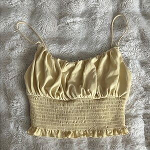 Yellow Smocked Women's Top